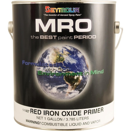 Seymour Of Sycamore 1 gal Mro Industrial Coatings Enamel Paint, Red Iron Oxide Primer, 4PK 1-1407